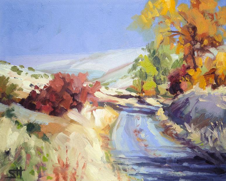 SHendersonArt's tweet image. A long walk under a blue sky on a sunny day does much to put the latest Fear of the Day in perspective, especially if you leave your phone behind (unless you want to take photos with it).

Country Blue Sky art print -- Available at Steve Henderson Art.
#nature #walk #peace