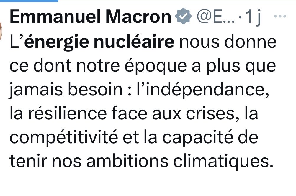 Alors pourquoi avoir fait tout le contraire: affaibli gravement la filière #nucléaire par des fermetures insensées, vendu nos turbines à GE, ralenti les ENR, anéanti notre avantage en s’alignant sur des prix européens.Une seule solution : reprendre notre souveraineté énergétique