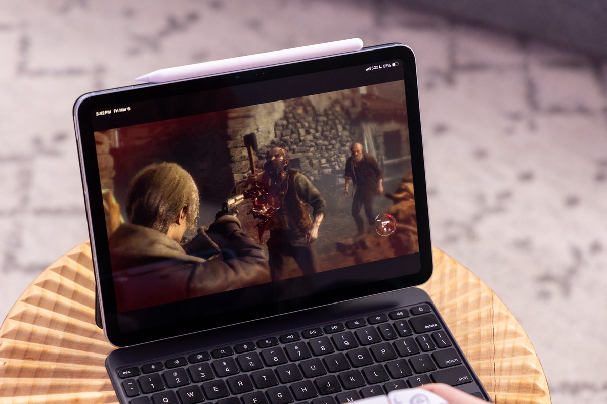 raywongy's tweet photo. We're not done with Apple reviews this week. Lots more to come @gizmodo including this M4 iPad Air review by @KyleBarr5. This tablet can play Resident Evil 4 much better than on an M3 iPad Air

💪M4 chip is a big performance boost
🎮Actually good for games
🔆Sharp, bright Liquid Retina display
📶 Fast 5G from C1X modem
🔊Good stereo speakers
✏️Only supports Apple Pencil Pro & Pencil USB-C (not Pencil 2nd gen)
🪫Middling battery life
🤑Price balloons fast when you add Magic Keyboard + Apple Pencil

But do you pay $599 for just an M4 iPad Air or $599 for a MacBook Neo, which has a bigger 13-inch screen and keyboard and trackpad? https://t.co/dhjGZQ0x7r