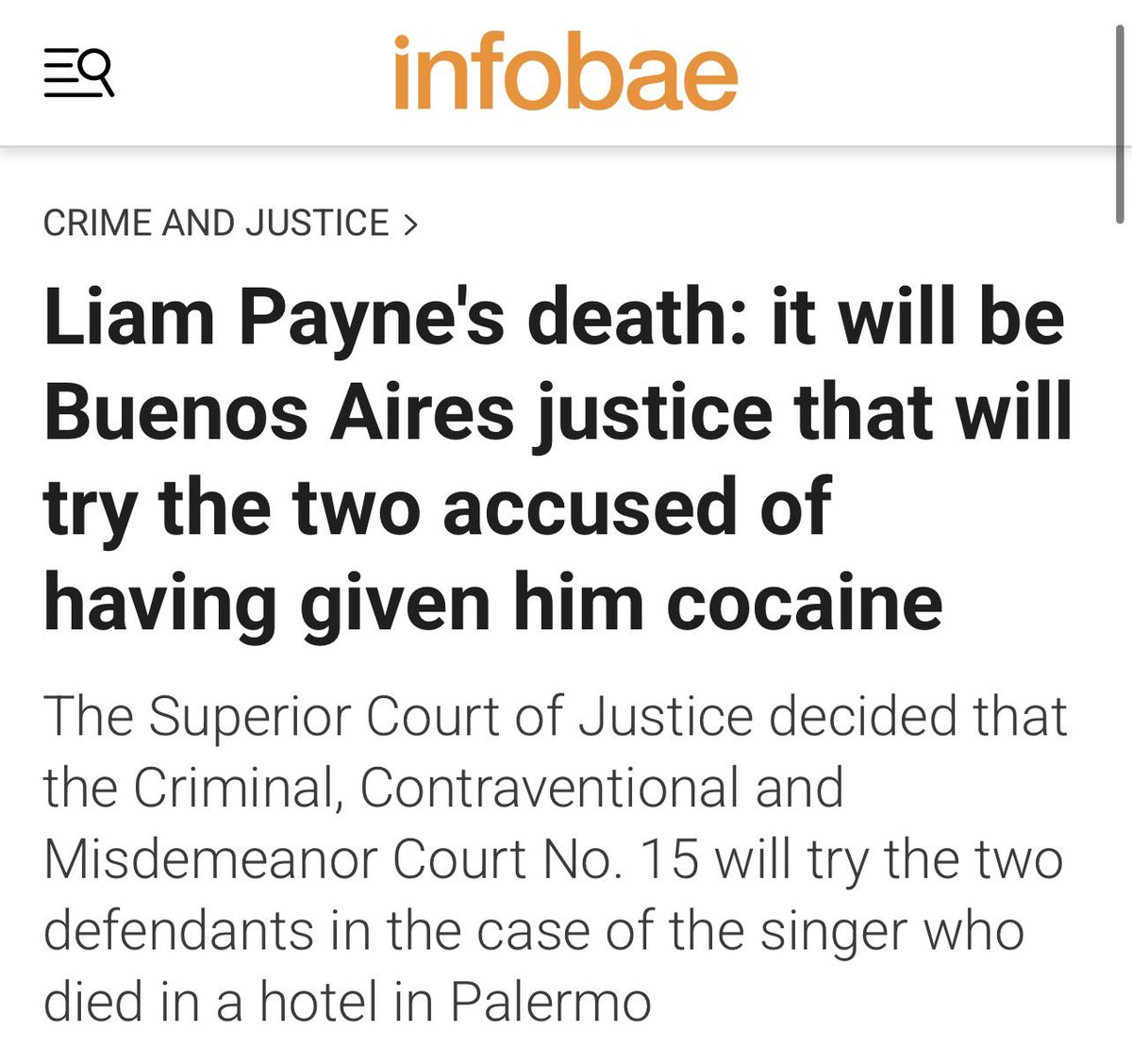 ❗️UPDATE in Liam Payne’s Case❗️

A legal decision has been made in the case. The Superior Court of Justice of the City of Buenos Aires (CABA) ruled that the Buenos Aires city courts will handle the trial of Braian Paiz and Ezequiel Pereyra. They are accused of giving Liam Payne