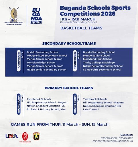 FubaYouthMini's tweet photo. Primary School Ballers, it's your time! 🏀
Big shoutout to the teams competing in the Buganda Schools Sports 2026
Good luck—play hard, have fun, and bring those trophies home! 🏆👑
#BugandaSports #PrimaryHoops #FutureStars #Kawanda2026 https://t.co/JY2s8keNby