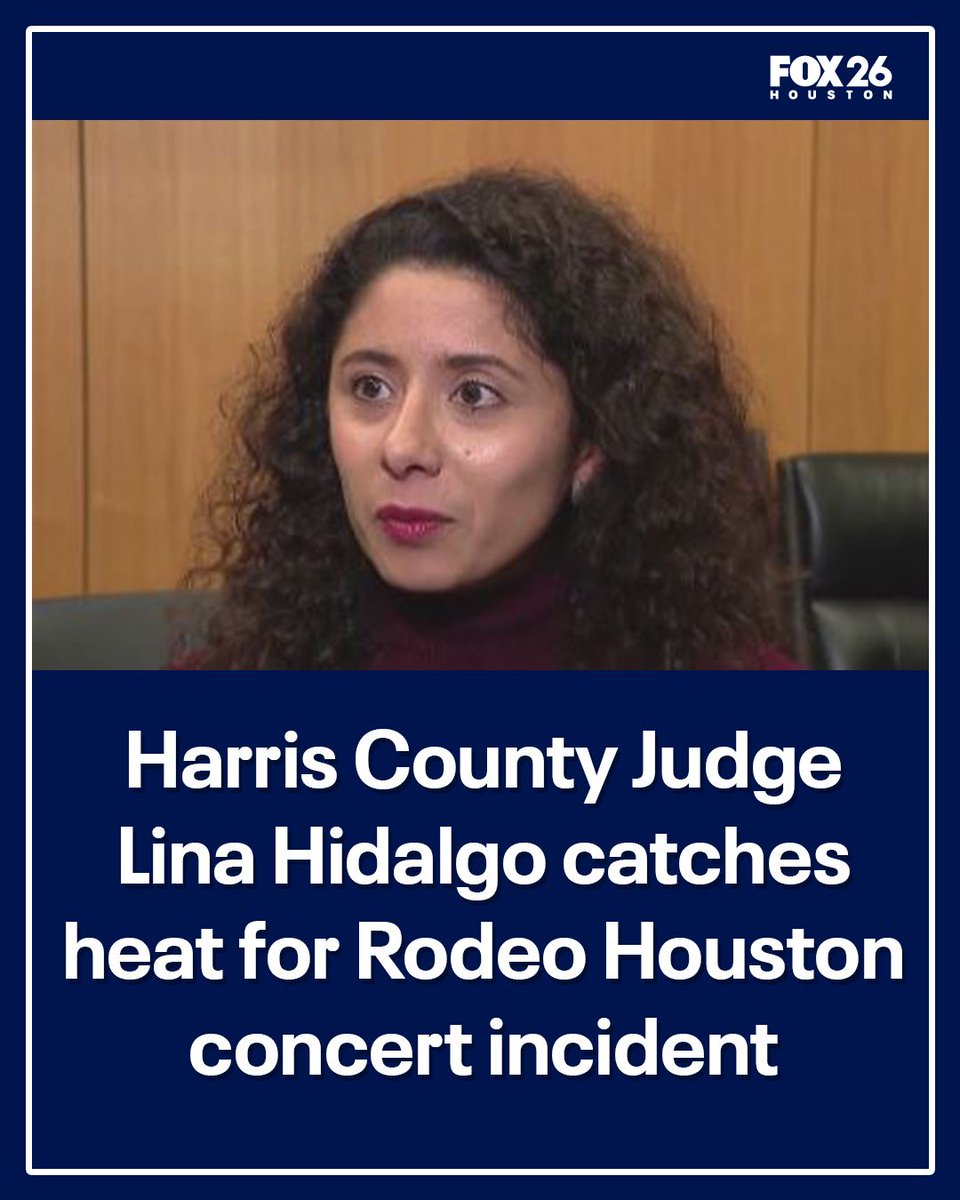 FOX26Houston's tweet photo. Harris County Judge Lina Hidalgo is catching flack online after sources tell FOX 26 she tried to sit in a premium seat that she didn’t have a ticket for during Wednesday night’s Rodeo Houston concert. https://t.co/noJxJ467aw https://t.co/uPkTdu5vjO