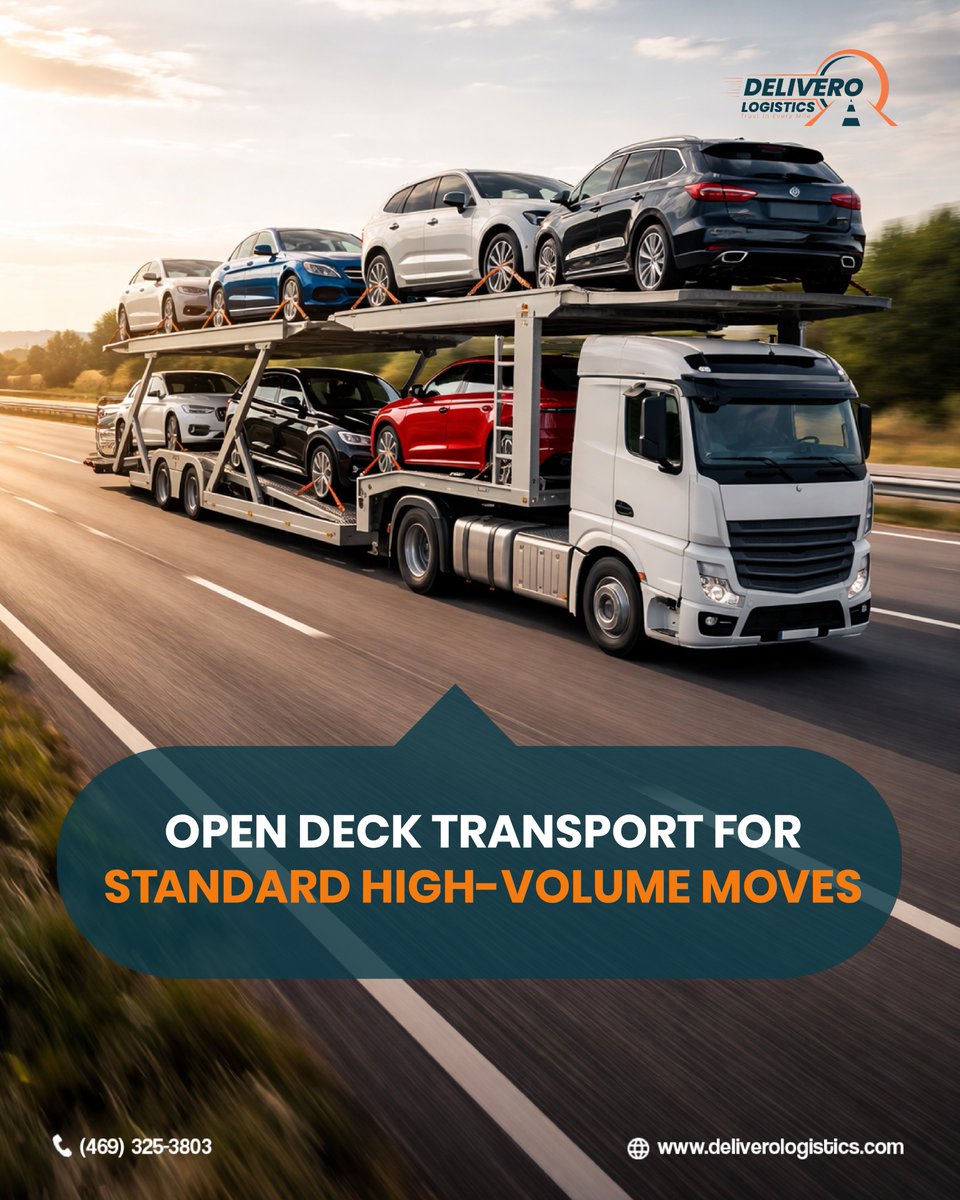 DeliveroLogi's tweet image. Choose the right transport for your vehicle!
open deck for standard moves.
#VehicleTransport #AutoLogistics #CarShipping #EnclosedTransport #opendecktransport