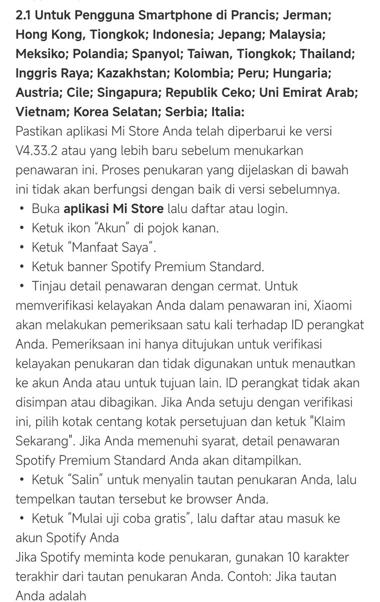 haneaciel's tweet photo. Indomy kalau ada yg pake Xiaomi terus devicenya ada dibawah ini mungkin bisa dicoba buat buka app mi store, mayan tuh ada Spotify free trial gratis tissss tisss buat streaming cb bangtan nanti🤏🏻

batas penukarannya 8 Augustus 2026 ✨ https://t.co/Chryu1gb9g