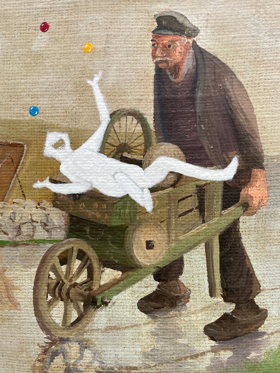 bMossmanProd's tweet image. "Knife Sharpening &amp;amp; Juggling Services Available (CR &amp;amp; b. Mossman)"  Acrylic on thrift shop purchased, framed painting. 36 x 46 cm / 14 x 18”
Prints available.  bmossman.com/products/knife…  #bmossman #bradmossman #knifesharpening #juggling  #thriftstoreart