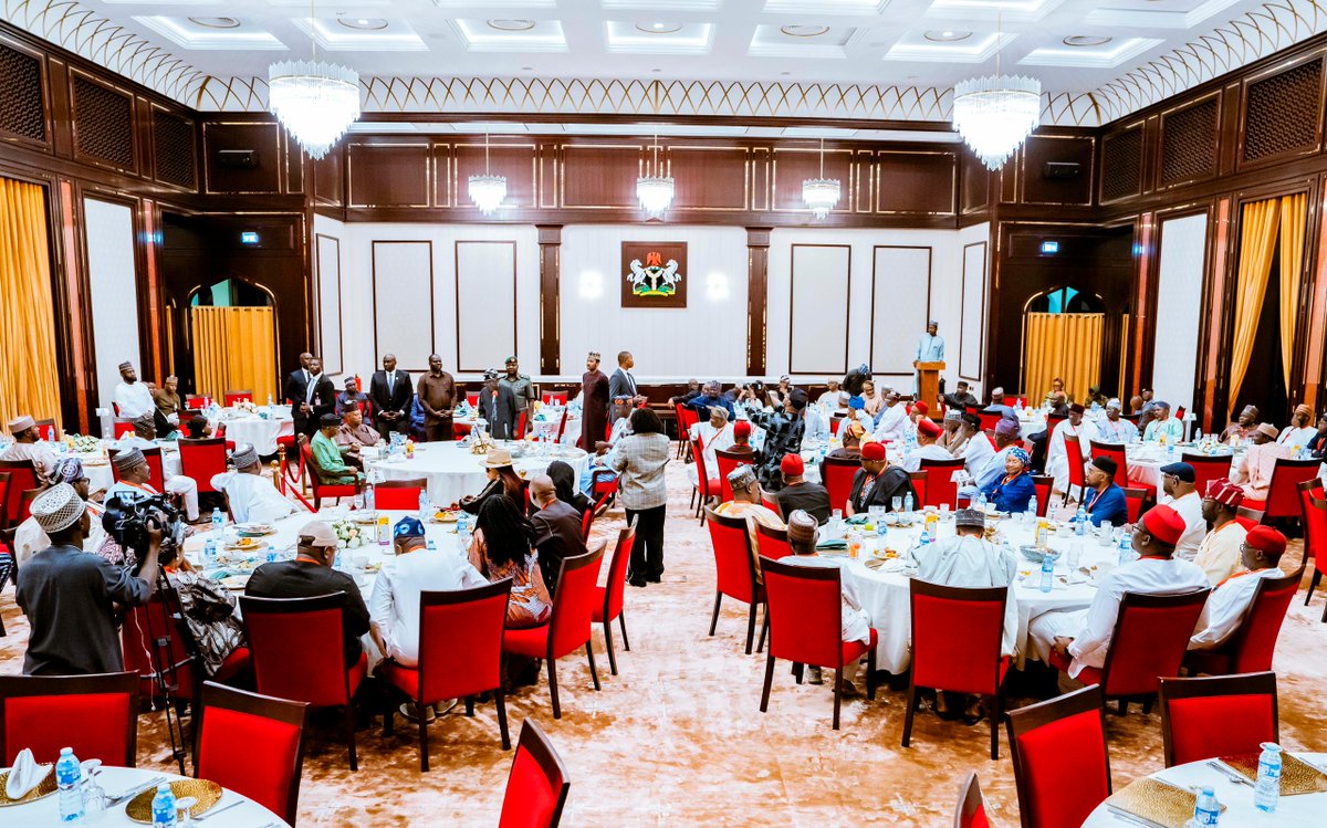 His Excellency, President Bola Ahmed Tinubu, GCFR, was joined by Vice President Kashim Shettima as he hosted Leaders of the All Progressives Congress (APC) National Working Committee and the Inter-Party Advisory Council (IPAC) to an Interfaith Breaking of Fast, marking both
