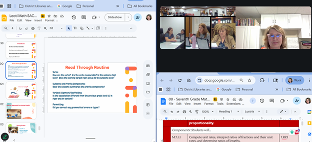 Leoti-Wichita County math teachers are putting the final touches on their local curriculum.  The read-through gives the committee one more chance to critique the draft before it goes to the Curriculum Coordinating Council for approval.