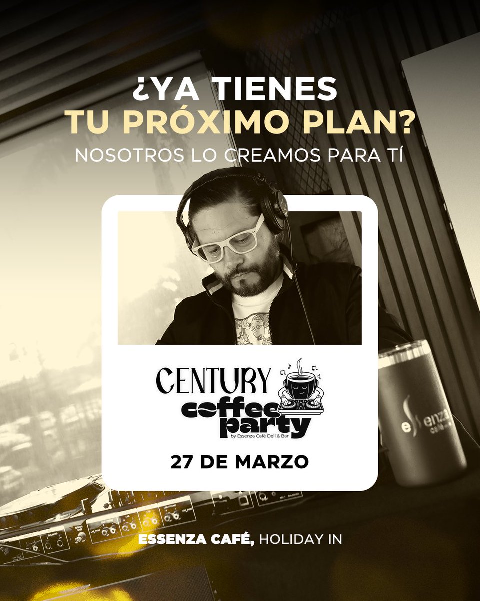La celebración del centenario continúa.📻😎

Este 27 de marzo vive la 𝗖𝗲𝗻𝘁𝘂𝗿𝘆 𝗖𝗼𝗳𝗳𝗲𝗲 𝗣𝗮𝗿𝘁𝘆 de Radio El Salvador junto a Essenza Café, con el ritmo de Armand DJ y <a href="/DjSaulMorales/">Dj SaulMorales</a>, DJs oficiales de la Estación del Centenario.🎧

📍Essenza Café 🕔5:00 p.m.