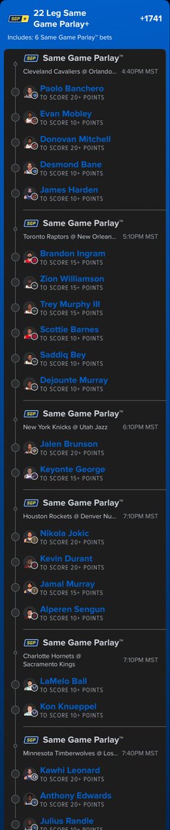 Jayprizepic's tweet photo. All games banger, Ht plays otw, had like 5 plays miss by a point yesterday coming for revenge 😈 #fanduel #sportsbet #nbabet https://t.co/aE5V1vlAGR