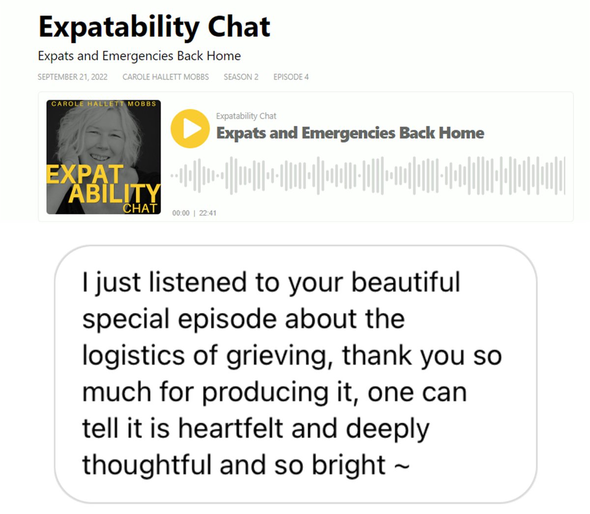expatability's tweet image. The very worst part of #expatlife. The Dreaded Phone Call telling you of the death of a loved one back home.
Yes, this #podcast episode was triggered by the death of Queen Elizabeth, - less than a week after the funeral of our own family member. 
sbee.link/w8bjrhqnme