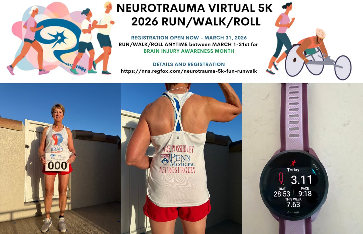 Neurotrauma's tweet image. 🏃‍♀️ Meet our first racer for the Neurotrauma Virtual 5K!

Last year, Candace Gantt shared her powerful story as a #TBI survivor at the National Neurotrauma Symposium.

Now she’s running for Brain Injury Awareness Month.

“I am running the NNS Virtual 5K in honor of Brain Injury