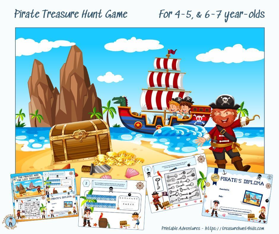 🏴‍☠️ Ready to hunt for pirate treasure? 
A legendary loot lost for 500 years… Can you find it? 
🗺️ Follow ancient clues, crack the code, and uncover the secrets of the map! 
treasurehunt4kids.com

#treasurehunt #pirates #printablegame