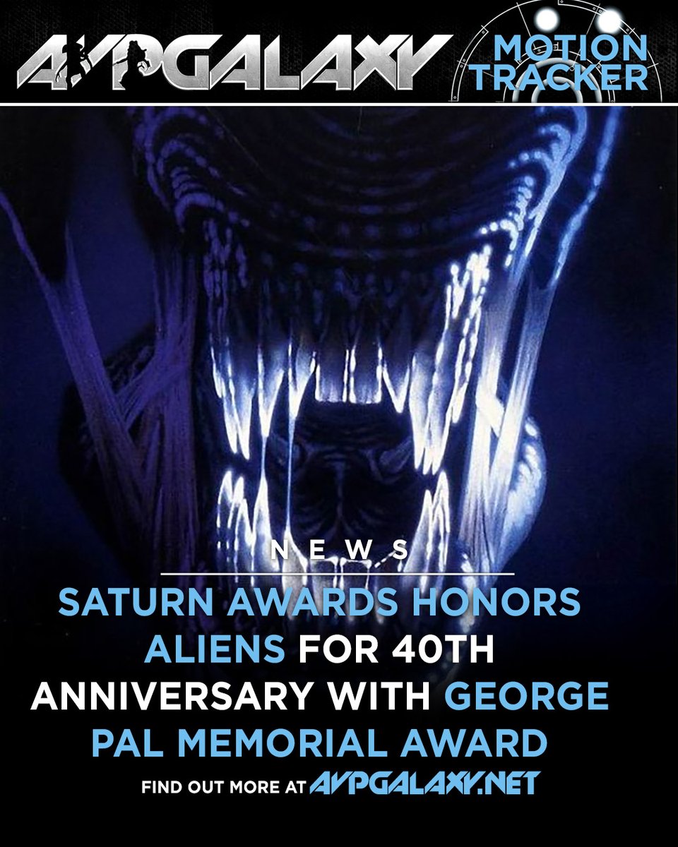 avpgalaxy's tweet photo. The cast and crew of Aliens were honored with George Pal Memorial Awards for the film's 40th anniversary at the Saturn Awards! #Aliens #Aliens40 #GeorgePalMemorialAward #SaturnAwards #JamesCameron #CarrieHenn #MichaelBiehn #RiccoRoss #JenetteGoldstein #MarkRolston #CynthiaScott https://t.co/CNr4HcFCik
