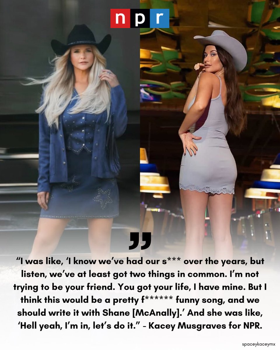 spaceykaceymx's tweet image. In an interview with NPR, Kacey Musgraves talks about her upcoming collaboration with Miranda Lambert. 
@KaceyMusgraves