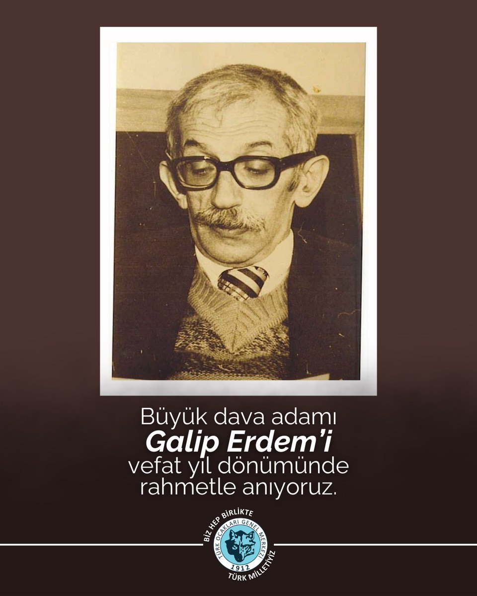 Büyük dava adamı Galip Erdem’i vefat yıl dönümünde rahmetle anıyoruz.