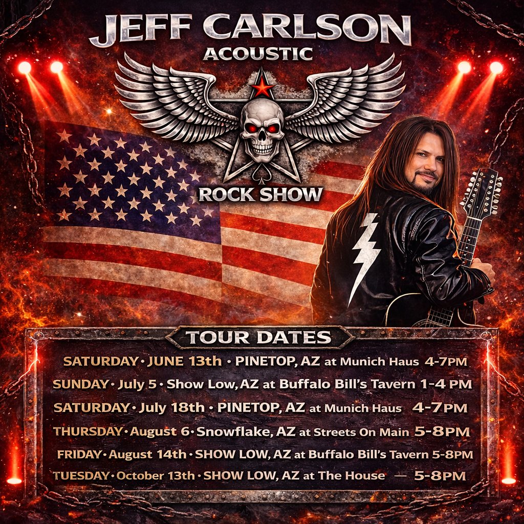JeffCarlsonBand's tweet photo. New Summer/Fall 2026 show dates are in! https://t.co/m8GLz9rlq3
