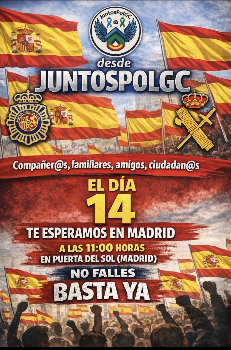 <a href="/HorizonteCuatro/">Horizonte</a> ¡MOVILIZACIÓN URGENTE EN MADRID! 🚨
​Se ha confirmado: La Abogacía del Estado NO acusará a los narcos que mataron a los agentes en Barbate. Una traición sin precedentes a nuestra Guardia Civil.
​Es hora de decir basta. No podemos dejarlos solos.
​📌 ¿Dónde? Puerta del Sol,