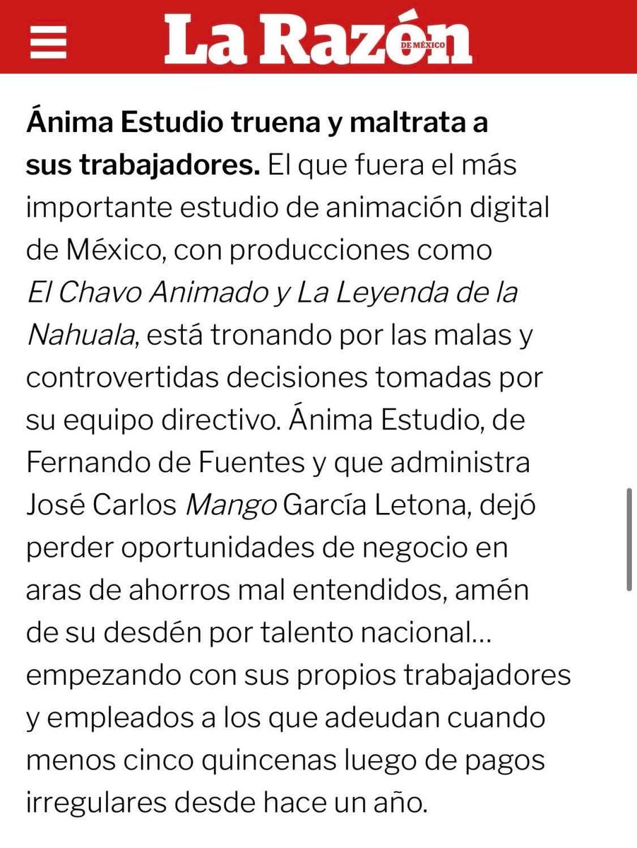 Hay un montón de animadores afectados por esto. Bastante triste la situación.
