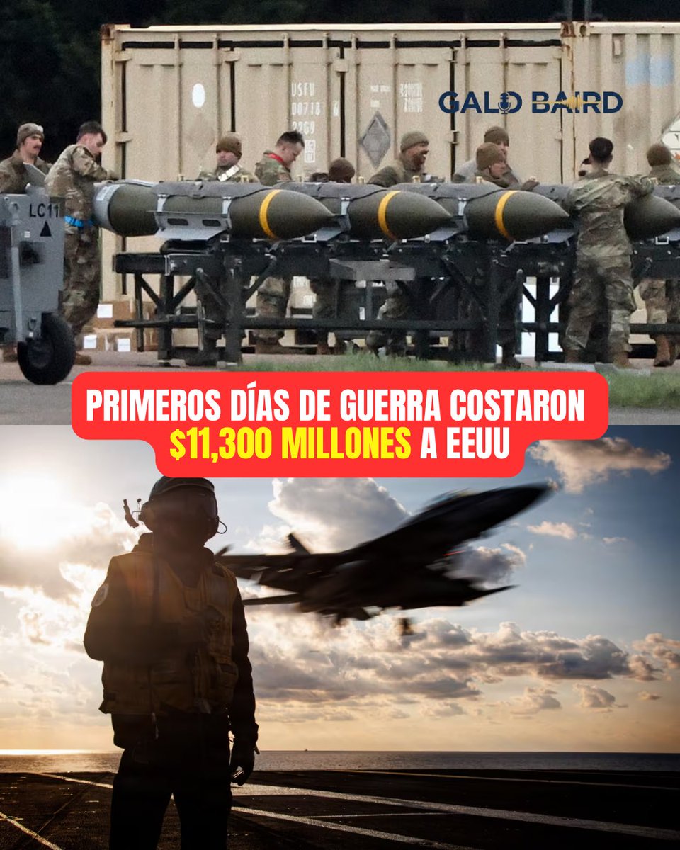 Funcionarios del Pentágono informaron a senadores estadounidenses, en una reunión a puerta cerrada, que los primeros seis días de la guerra en Irán ya han costado más de 11,300 millones de dólares.