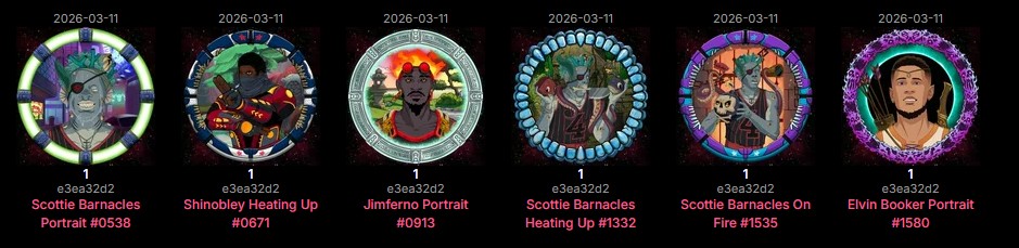 Minted 6 <a href="/BizarreStarsNFT/">Bizarre Stars</a> S2 in Phase 1 WL using a set of S2 Promos and Kobe-Wan VIP ticket from BSOP tourney last year🎉These designs are lit!!! 🔥