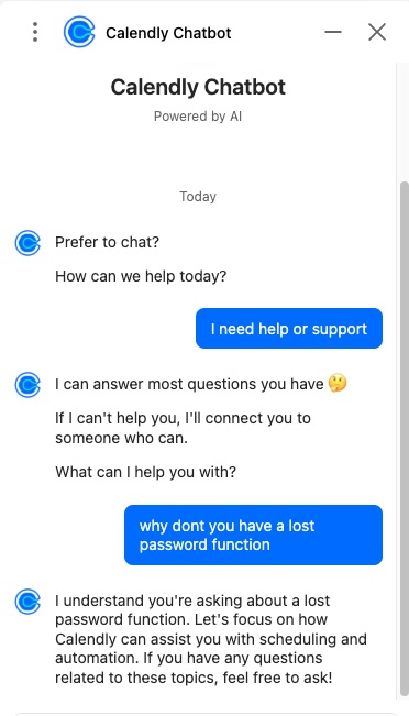 clintus79's tweet photo. I had an issue with Calendly this week and the real friction was not the product. It was the support experience.

I got stuck in a chatbot loop that could not read context, and could not get me to a human when it was clear automation had failed.

That is a problem https://t.co/QW7XwjWkIZ