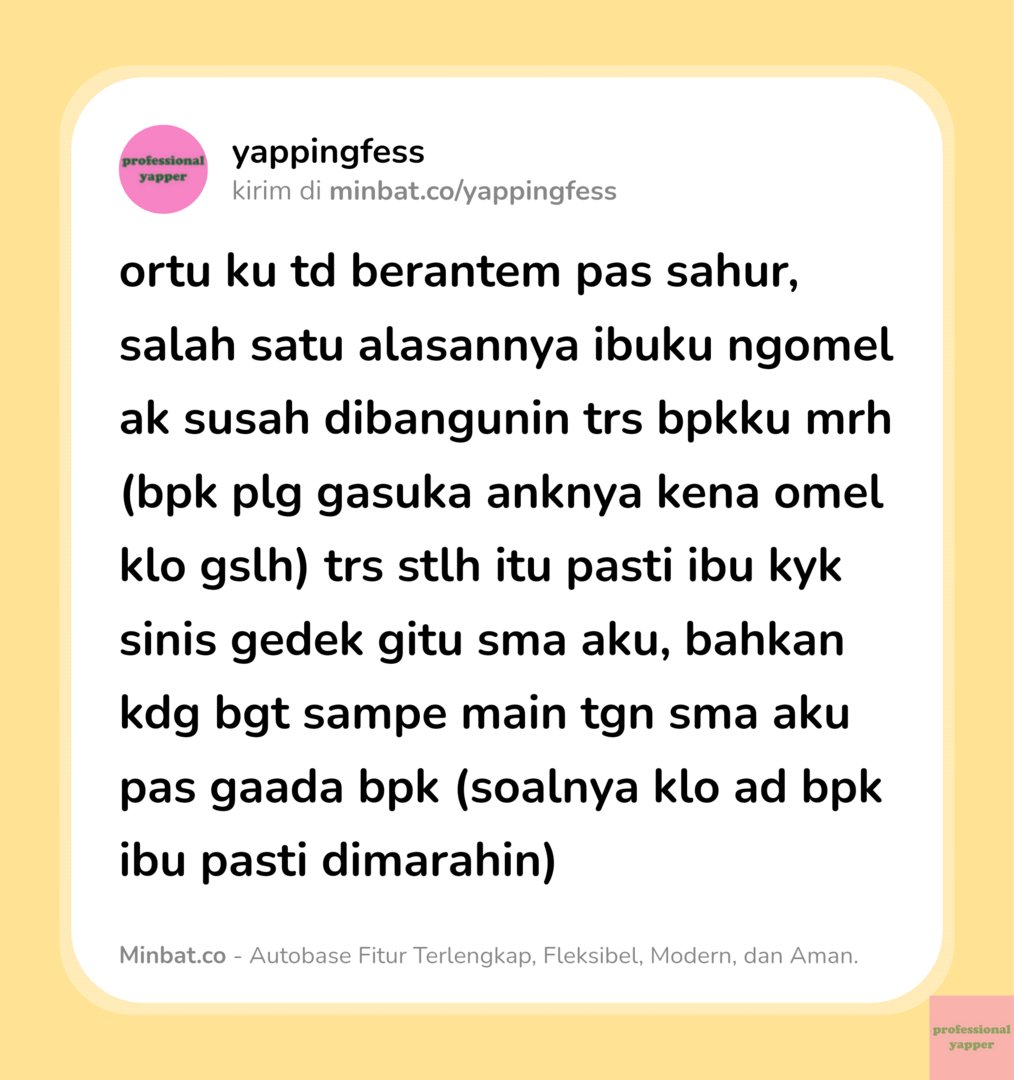 yappingfess's tweet photo. polanya sllu sma, ayah mrh ato pukulin ibu nnti ibu lampiasinnya ke aku dn jujur mkin gde ak mkin ga nyaman sma ibu bahkan kesel bgt klo seruangan ato deketan sma ibu sampe ibu merasa ga dihargai krn ak gabisa nahan cemberut, gimana ya caranya biar ga kesel deket ibu? :( yap! https://t.co/OxTWNGBgn2