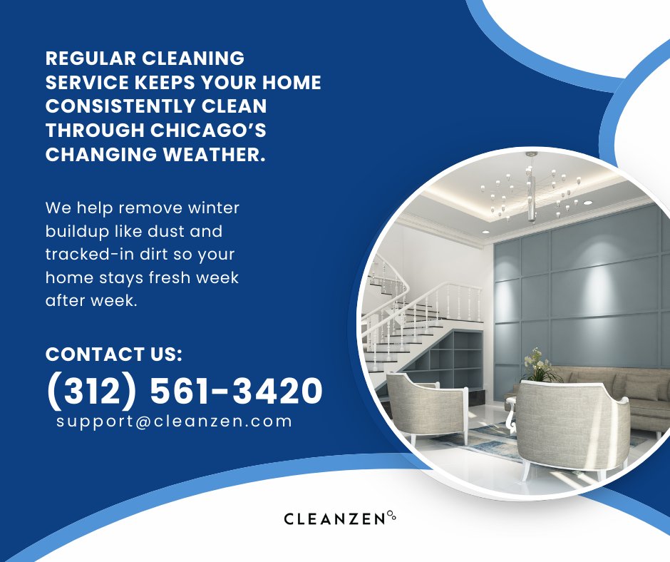 CleanzenChicago's tweet photo. ๐ชฃ๐งผ Regular Cleaning Service keeps your home consistently clean through Chicagoโs changing weather.
๐
Book your regular cleaning today!
#Cleanzen #Chicago #CleanzenChicago #Home #RegularClean #ConsistentClean #RemoveBuildUp #FreshHome #SpringReady #DirtFree https://t.co/5MkCL42qDr