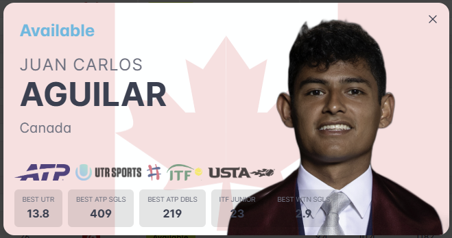 jointhetour's tweet photo. Juan Carlos Aguilar has entered the @intennsetennis draft to be held at RacquetX on March 13 https://t.co/i2LFULDUZH #CdnTennis #INTENNSEDraft 🎾🔥 https://t.co/alKC8tAZS6