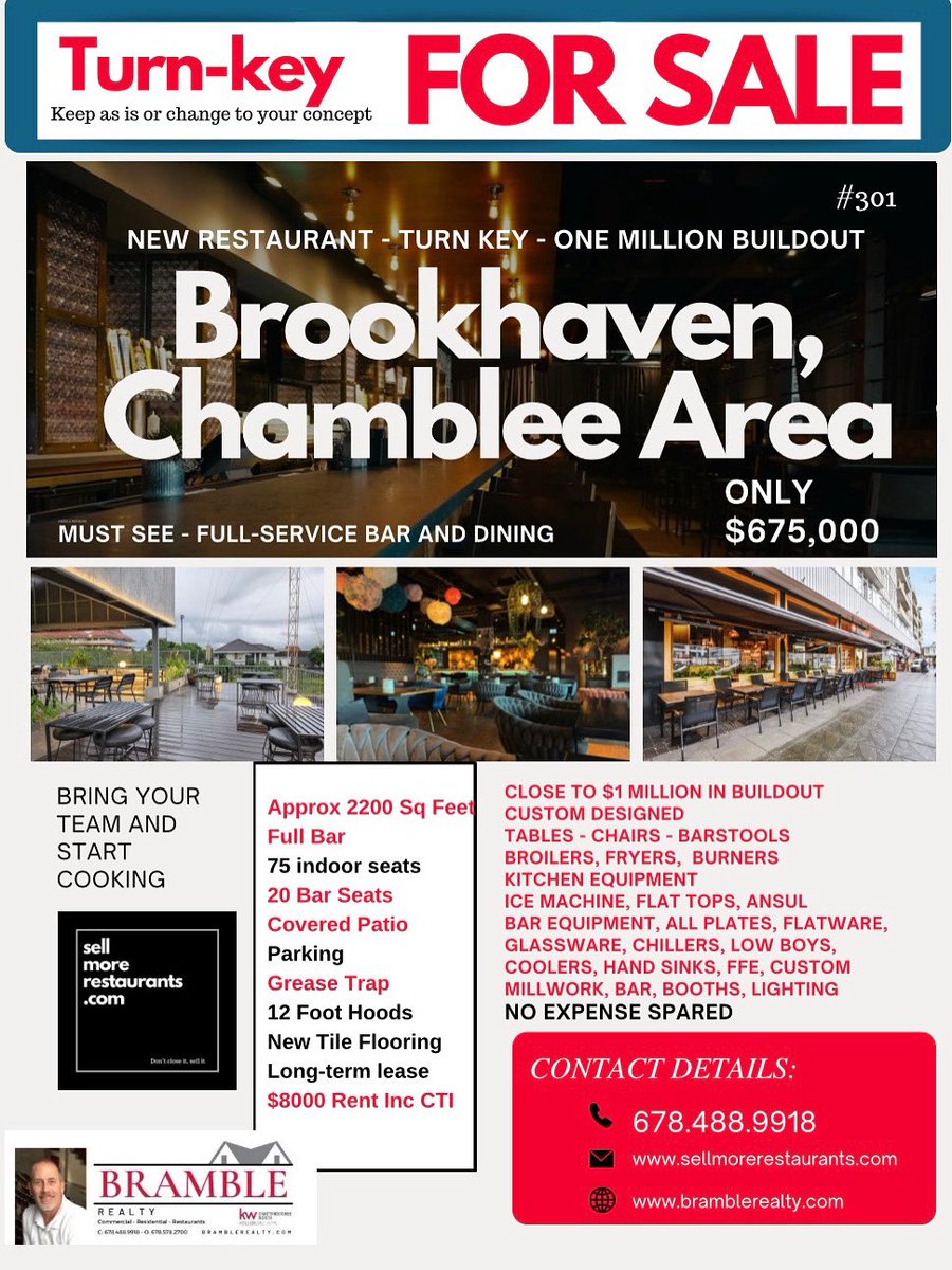 cliffbramble's tweet photo. This opportunity is ideal for:
• Chefs opening their first signature restaurant
• Existing restaurant groups expanding locations
• Hospitality entrepreneurs wanting a turn-key operation
• Restaurant concepts looking to avoid $1M+ construction costs https://t.co/W12sh7meVz