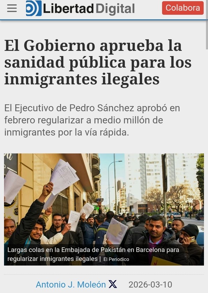 Eric_PL_'s tweet photo. @eldebate_com En🇪🇦se prestará sanidad pública a inmigrantes ilegales, esos que llegan en patera indocumentados o en✈️y se quedan aquí de manera fraudulenta parasitando nuestros servicios públicos. Mientras tanto, Leo y miles de personas en España sufren la negligencia de este gobierno criminal https://t.co/mKJAX40Pog