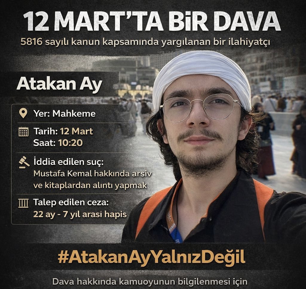 Kemalizm çökecek 5816 Kanun kaldırılınca böyle bir dava olmaz 
#AtakanAyYalnızDeğildir