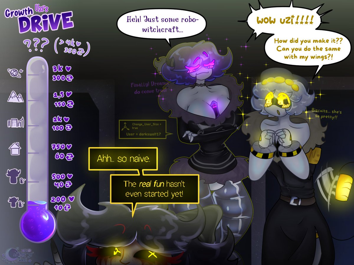 Uzi's Growth Drive 🌡️⬆️ - part 2

They look so happy... let's not ruin their happy moment.. or...

#murderdrones #mdtwt #giantess #giant #UziDoorman #Cyn #Cynessa #Cyntessa #SerialDesignationN #nuzi