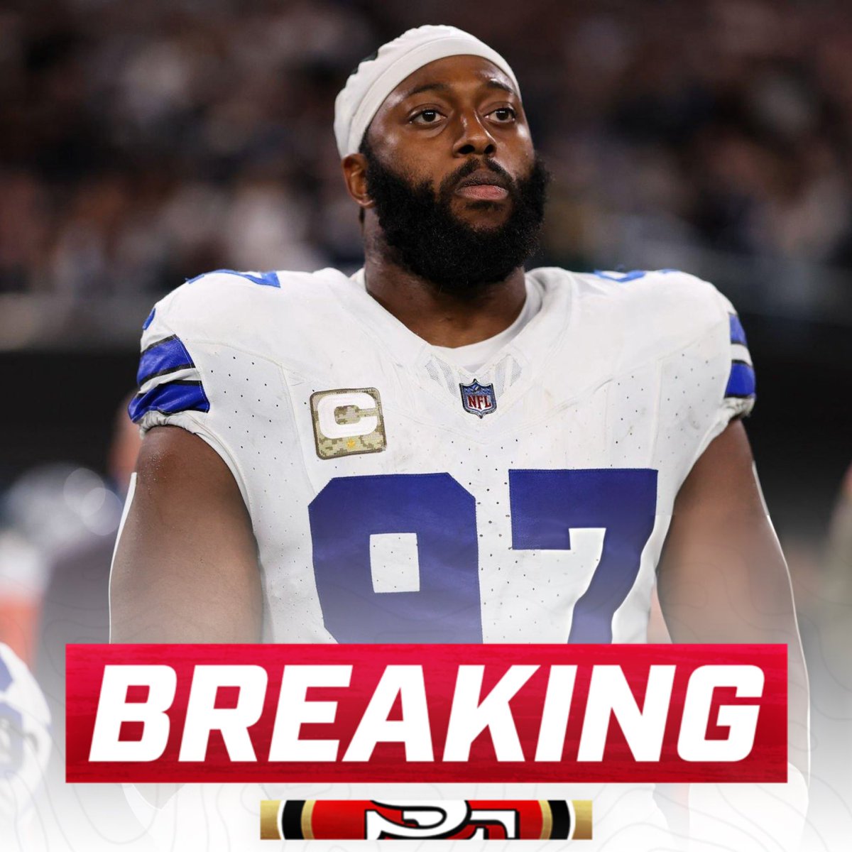 OurSf49ers's tweet photo. The #Cowboys are trading DT Osa Odighizuwa to the #49ers, per @Schultz_Report https://t.co/QttDvOcEE7
