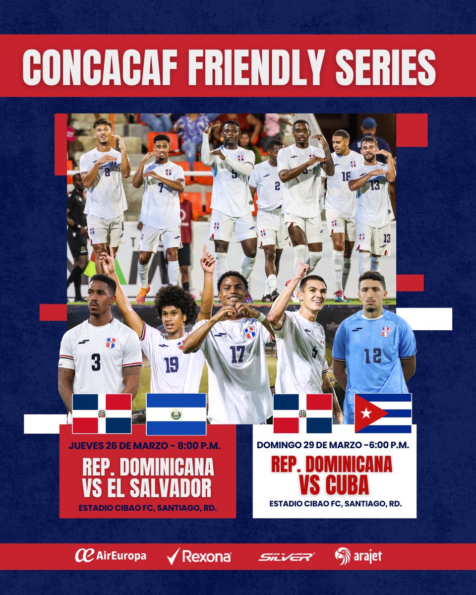 Estos son los próximos partidos de nuestra Selección Absoluta 🙌🏻🇩🇴❤️

Boletas a la venta en uepatickets.com 🎟️