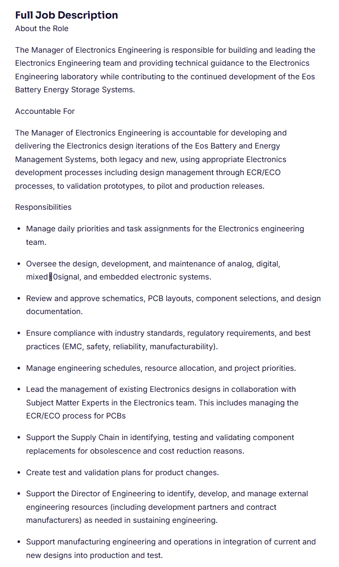 EU_Debt_Clock's tweet photo. $eose posting: "Manager, Electronics Engineering"
Why this role, now? At this level?
#breadcrumbs #restoringFaith #executing
👉 Eos missed 2025 guidance ($114M revenue vs. $150–160M target) due to production downtime, automation quality issues, and scaling pains — despite 7x growth, ~$700M+ backlog, and DawnOS BMS launch.
Now guiding $300–400M for 2026 (tripling output) + new factory ramp!
👉 This Manager role exists now to LEAD professional electronics engineering (BMS/controls/PCBs) for reliability and manufacturability at real volume.
Electricians/technicians execute — this builds the team that prevents repeats of 2025 failures.
👉 They're scaling. Looking to execute at scale.
New warehouse, new facility, more lines — in need of a manager for all things electrical, in perpetuity, it sounds.
https://t.co/4d8342JTFT