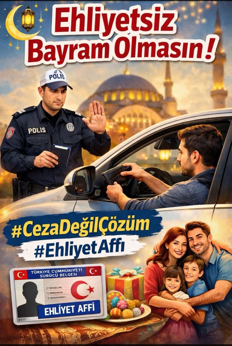 Tebrikler <a href="/TC_icisleri/">T.C. İçişleri Bakanlığı</a>  vatandaşu kendi polisi ile karşı karşıya getirmeyi başardınız. Yedi düvel bir araya geldi polise askere sevgimiz hiç kaybolmadı.. ama haksız vicdansız ve despot uygulamar polis kabusu oldu gariban vatandaşa <a href="/mustafaciftcitr/">Mustafa ÇİFTÇİ</a> <a href="/MHP_Bilgi/">MHP</a> #EhliyetAffı yapmayın