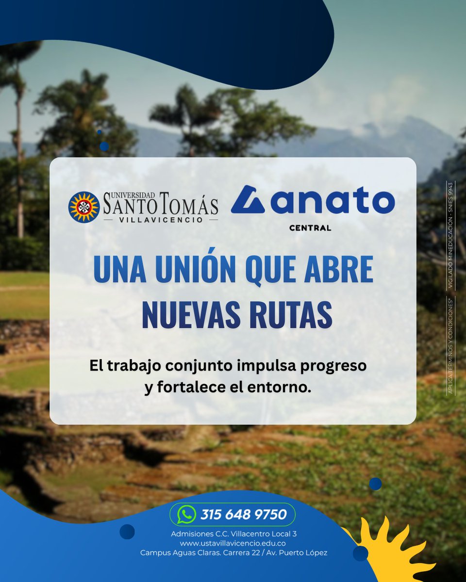Gracias a esta alianza podrán acceder a:
🎓 15% de descuento en programas técnicos
🎓 20% de descuento en programas de pregrado
🎓 15% de descuento en programas de posgrado

Aplican términos y condiciones.

#ConveniosEducativos #ANATO #SantotoVillavicencio #descuentos
