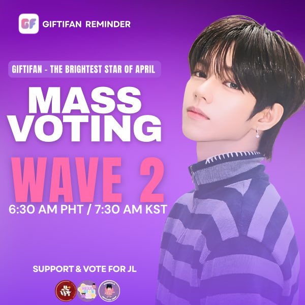 🚨 𝗚𝗜𝗙𝗧𝗜𝗙𝗔𝗡 𝗠𝗔𝗦𝗦 𝗩𝗢𝗧𝗜𝗡𝗚 𝗔𝗟𝗘𝗥𝗧 — 𝗪𝗔𝗩𝗘 𝟮🚨

It’s D-Day! Byeolbitdan / Starflares and JL stans — WAVE 2 is here and it’s time to turn up the heat! 

WAVE 2 of MASS VOTING starts now — this is NOT the time to slow down. Flood those votes for JL!

Let’s