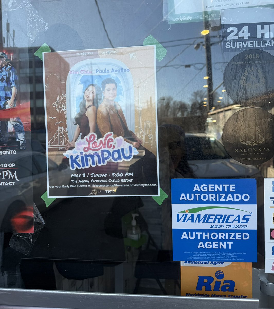 Seeing ticketmaster today here in Toronto 🇨🇦 for #LoveKimPau napapaisip ako…effective siguro ginawa ntin last weekend. Posting posters in filipino stores/resto/remitances/parlor. Thanks sa mga kababayang owners for allowing us! KimPau rin sila!😍<a href="/iamevm0607/">EM Canada 🇨🇦</a> <a href="/prechut29/">PRE</a>