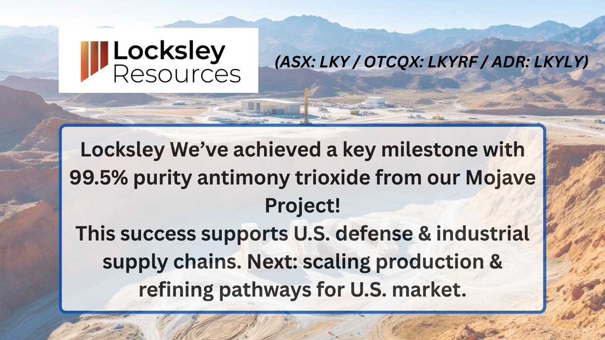 Locksley_LKY's tweet image. $LKY.ax | $LKYRF 

@KerrieMattLKY @nathanlude @Stew_Walters 

#ASX #LKY #CriticalMinerals #USDefense