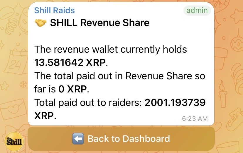 We’ve now officially given out over 2000 $XRP to our raiders!

We are the only RAID BOT to use for #XRPL based projects via TELEGRAM! 

And guess what.. 🤔 

We can also help boost your important content for you on X!

Tell your dev to fire up the bot today..

@SHILLRAIDS_BOT