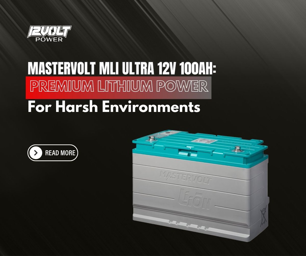 12voltpowerinc's tweet image. Tough environments demand tougher batteries. The Mastervolt MLI Ultra 12V 100Ah Lithium Battery provides durable LiFePO4 performance with advanced battery management.

12voltpower.com/mastervolt-mli…

#Mastervolt #LithiumBattery #MarinePower #ReliableEnergy #OffGridSystems #CleanEnergy