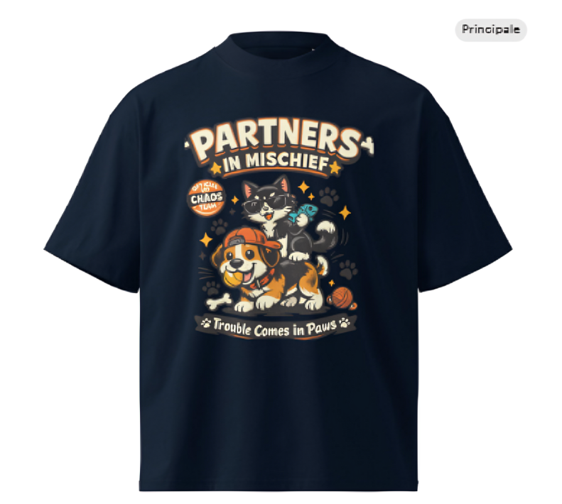 MJaarak71844's tweet photo. Partners in Mischief Cat Dog T-Shirt, Organic Cotton Streetwear Tee    USD 24.50+   https://t.co/b0RC5alltD https://t.co/PiDIEZabHo