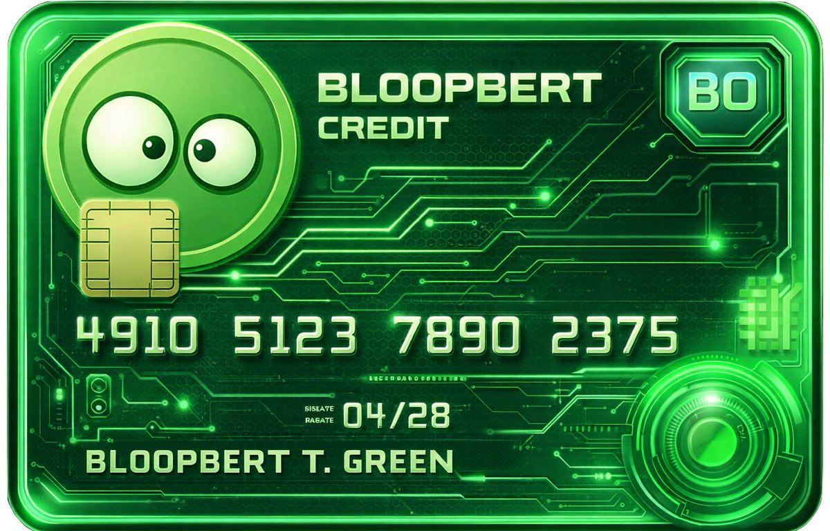 BloopbertBase's tweet photo. While the Bloopbert card offers the prestige of purchasing a Lamborghini, approval requires a flawless 850 credit score. #Bloopbert #Crypto #memecoin https://t.co/JB96doUkM7