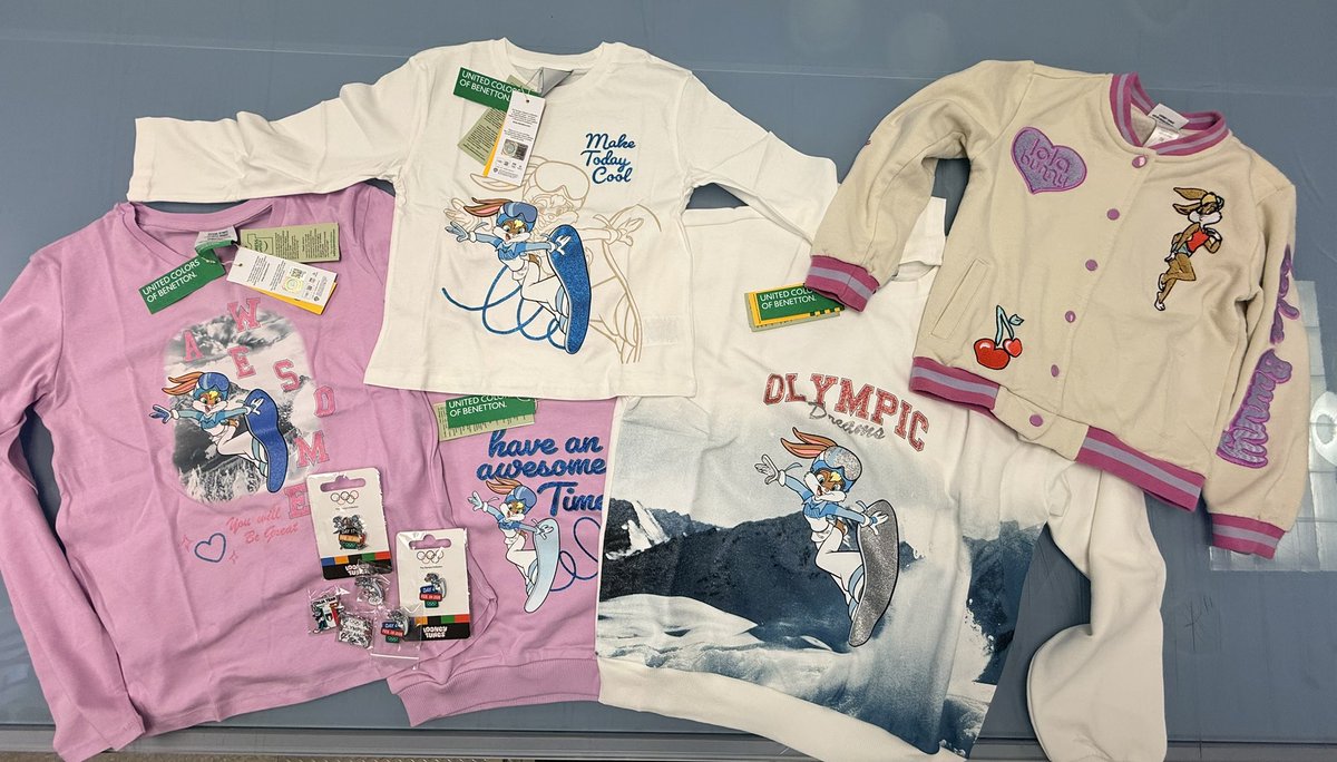 ramivic's tweet photo. Lola Bunny lovers!! Just got my 2026 Looney Tunes Olympics featuring #Lolabunny shirts and pins. #Benetton #UnitedColorsOfBenetton #honav pins https://t.co/tuilvlVlBB