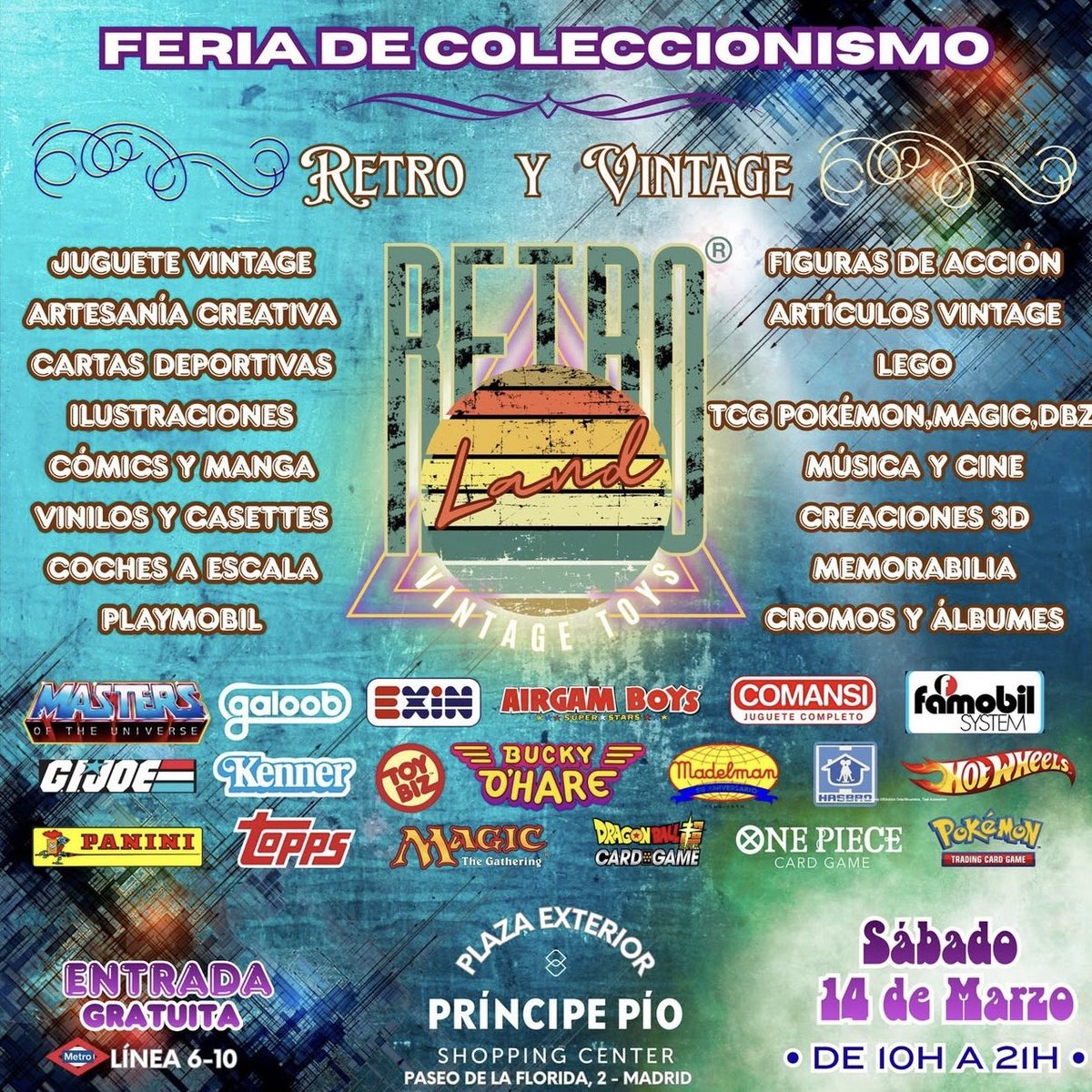 bobafettloot's tweet photo. ⚠️ ATENCIÓN COLECCIONISTAS ⚠️
Este fin de semana llega a Madrid la feria de coleccionismo retro y vintage #RetroLand. Una cita imprescindible para adoradores del plástico retro, juguetes clásicos y auténticas joyas vintage.🌟
📅 14 de marzo
⏰ 10:00 – 21:00
📍 C.C. Príncipe Pío https://t.co/R7NJ3NIgLT