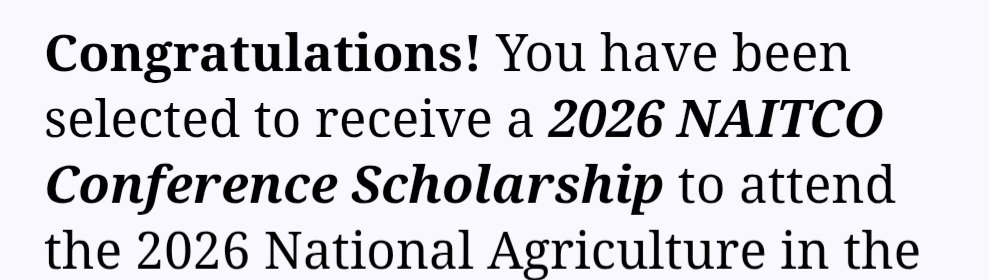 pqcentral's tweet photo. I'm so excited! I was selected for the National Ag in the Classroom Conference Scholarship!🌽🐄🫛🐖
#naitco
#agintheclassroom https://t.co/f2Ykrg9Wt0