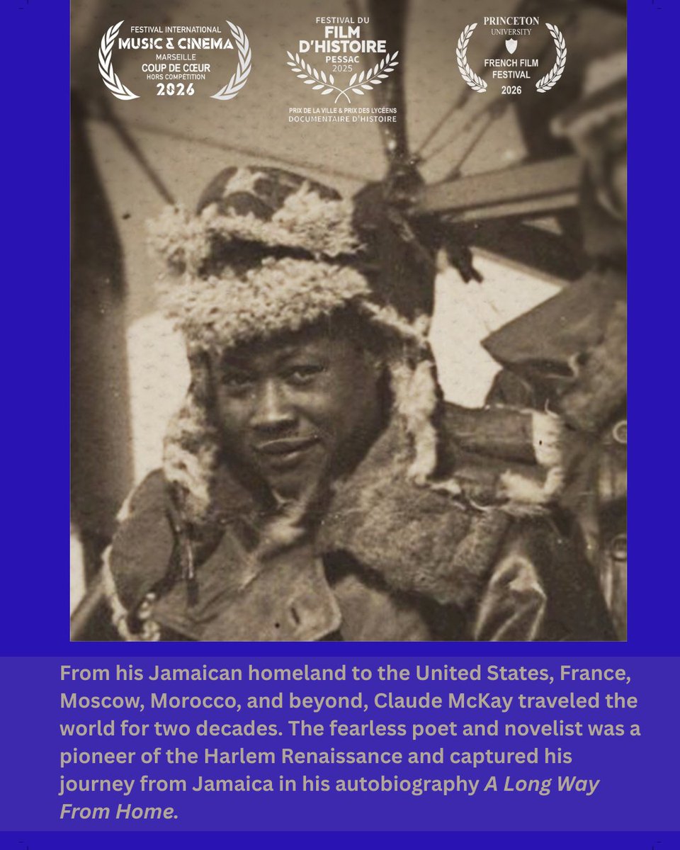 CSADatGSU's tweet photo. Join us on Friday, March 13, 2026 for a free screening of filmaker Matthieu Verdeil's documentary following the journey of Jamaican poet, writer, and Harlem Renaissance pioneer Claude McKay. From Jamaica, to North America, Europe and Africa, McKay traveled the world. https://t.co/w9pwJqzEbh