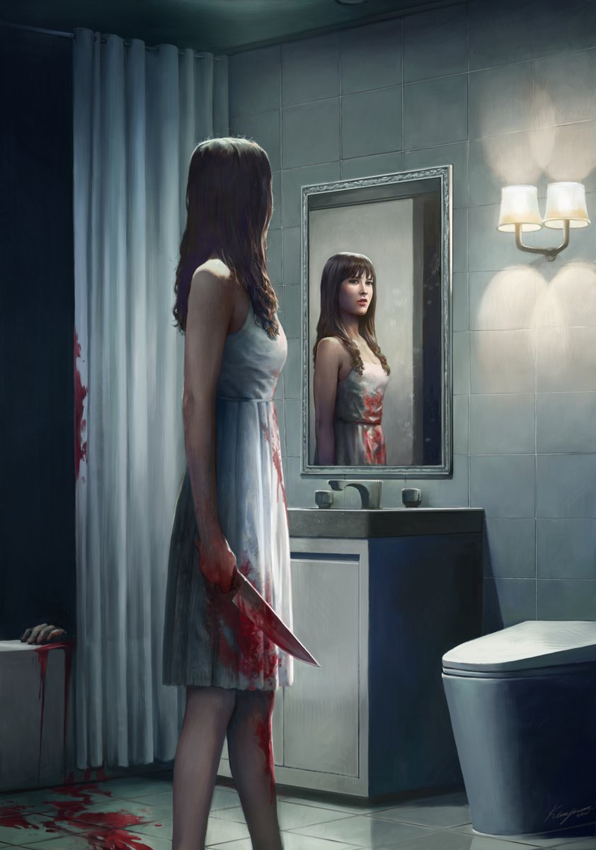 lathander87's tweet photo. Mirror, Kim Jiwon(Me), Digital
#digitalartwork  #reflection #horror https://t.co/yVH1VIoajj