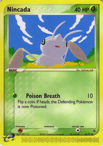 ArcticFosse's tweet photo. #BestOfDex 354/386 - Nincada

Not very often Sugimori gets on one of these lists but, for me, that spooky background really makes the card.

1 - EX Dragon (Ken Sugimori)
2 - Lost Thunder (SATOSHI NAKAI)
3 - EX Dragon (Toshinao Aoki) https://t.co/rwHIh2suqq